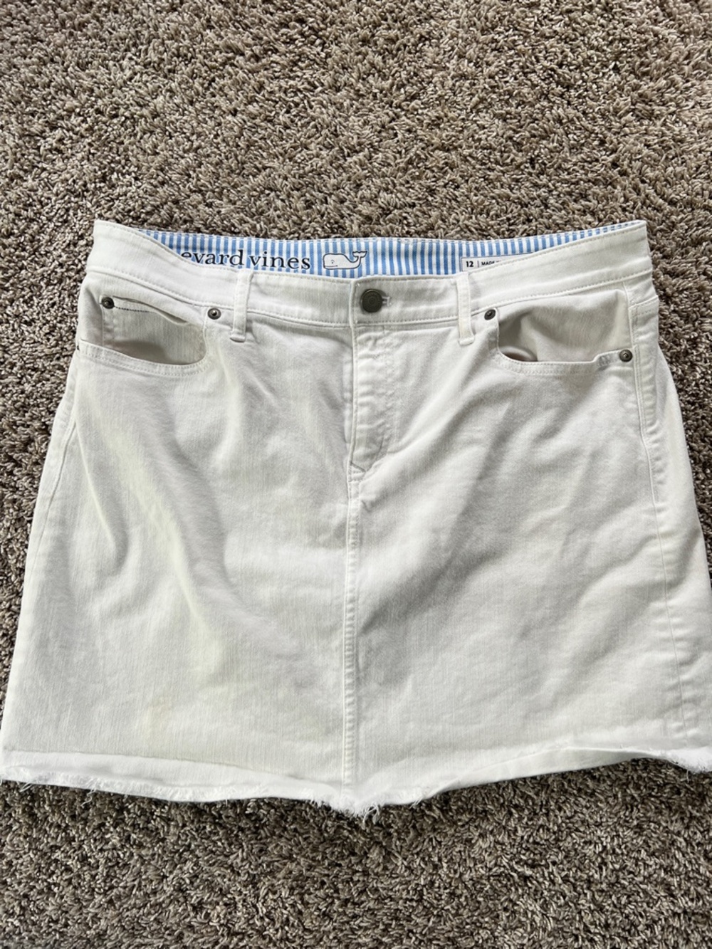 Vineyard Vines Off-White Denim Mini Skirt
